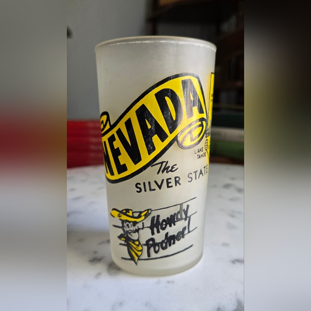 Nevada Hazel-Atlas Vintage Souvenir Frosted Glass Tumbler